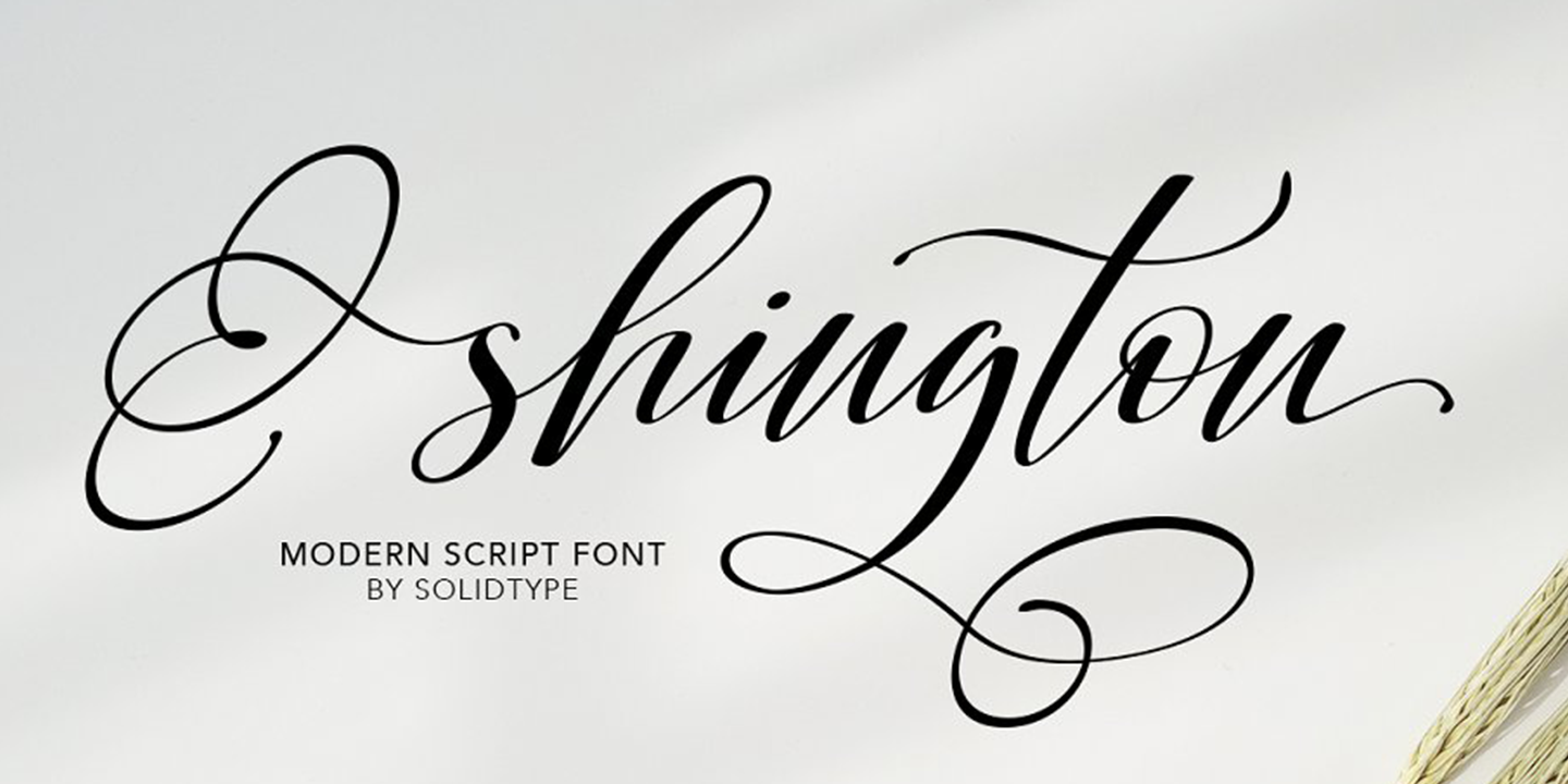 Beispiel einer Shington Script Regular-Schriftart